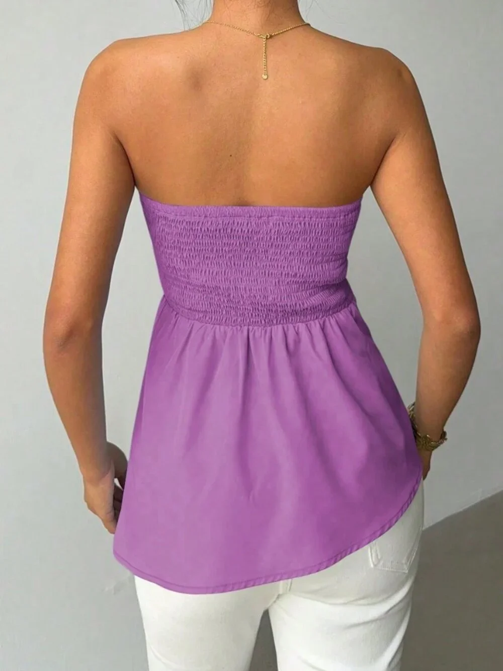 Purple Casual Women's Elegant 3d Floral Asymmetrical Hem Tube Top Party